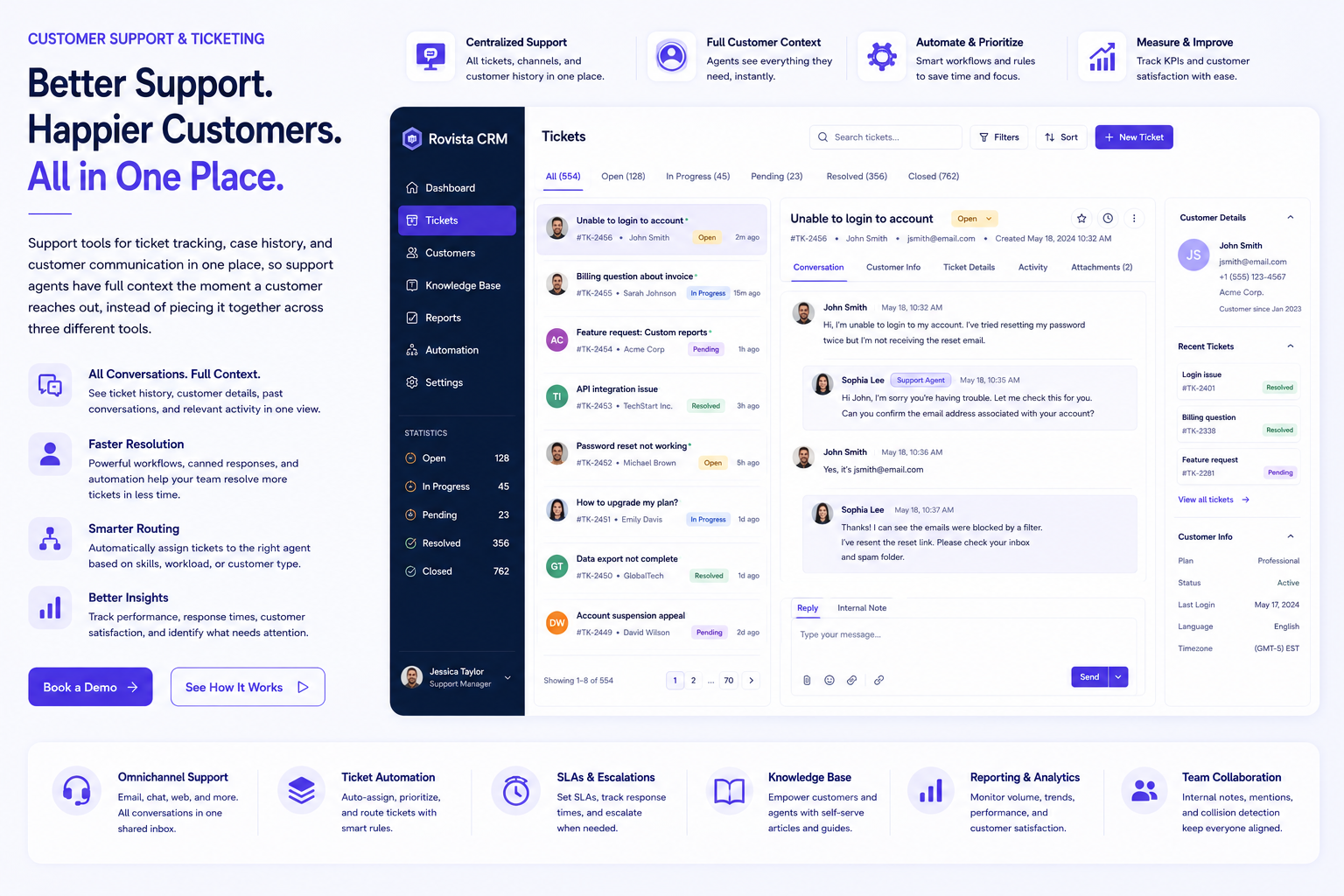 Customer Support and Ticketing Development